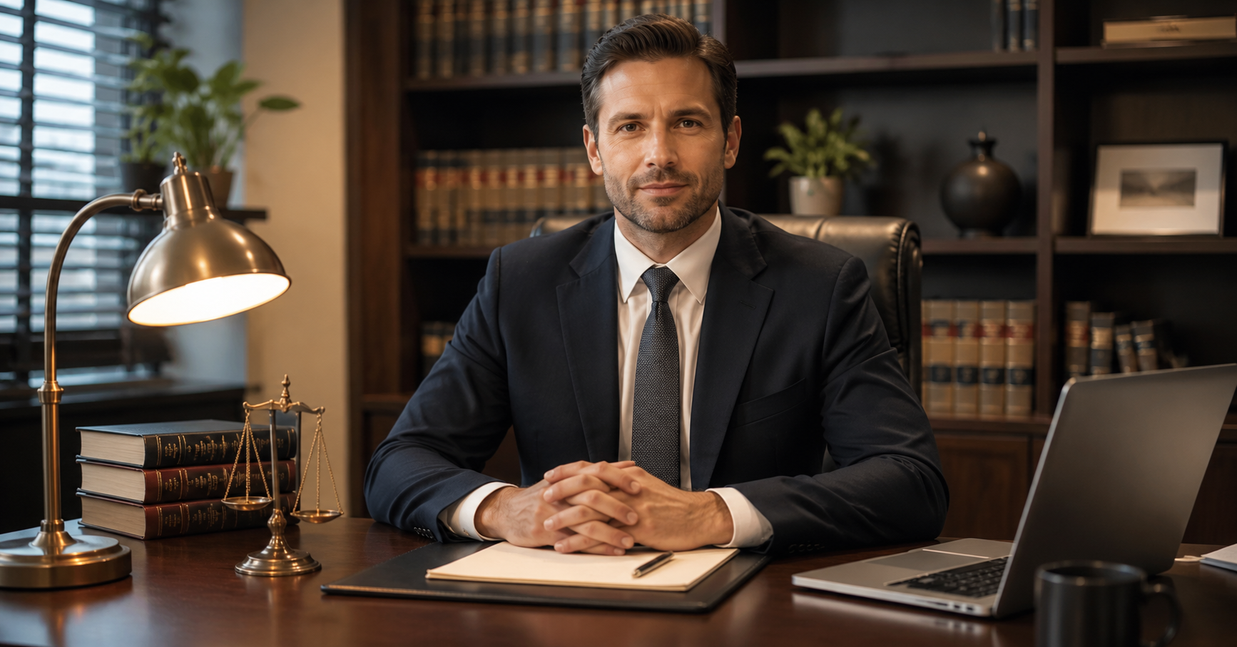 Criminal defense attorney at desk — criminal defense attorney local SEO