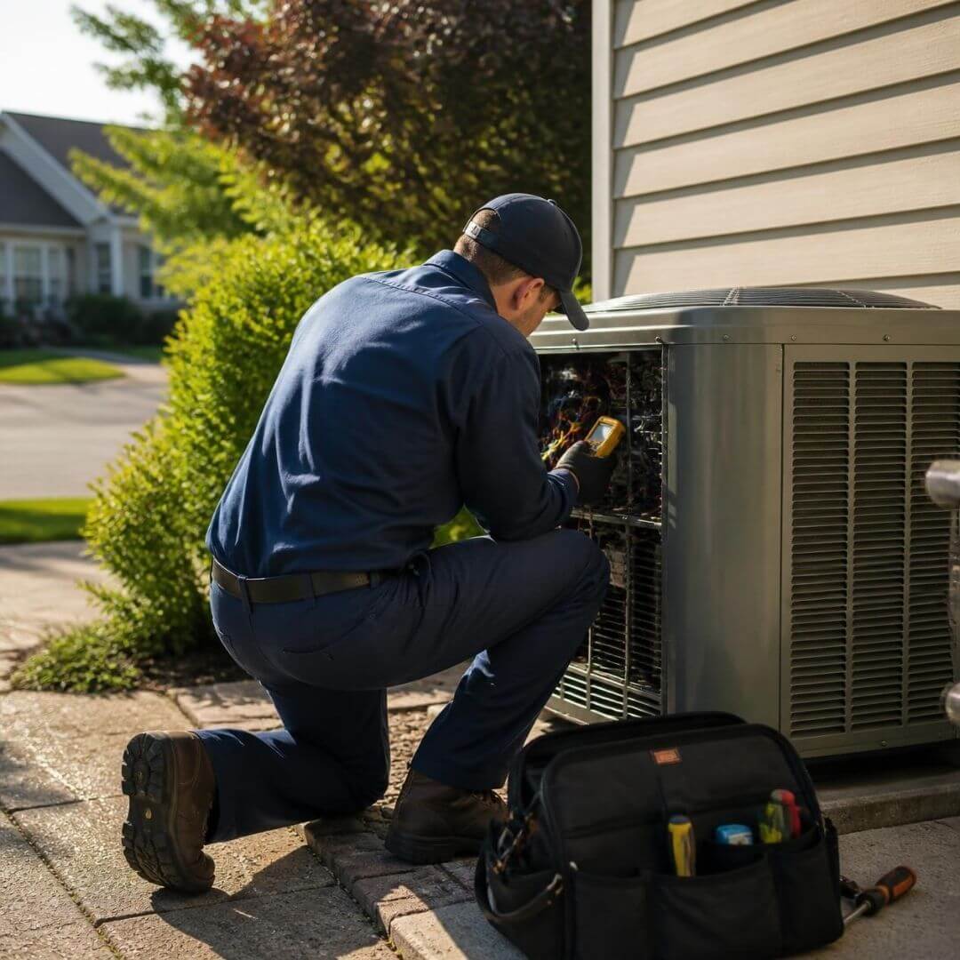 HVAC Google Ads seasonal campaign strategy — heating and cooling