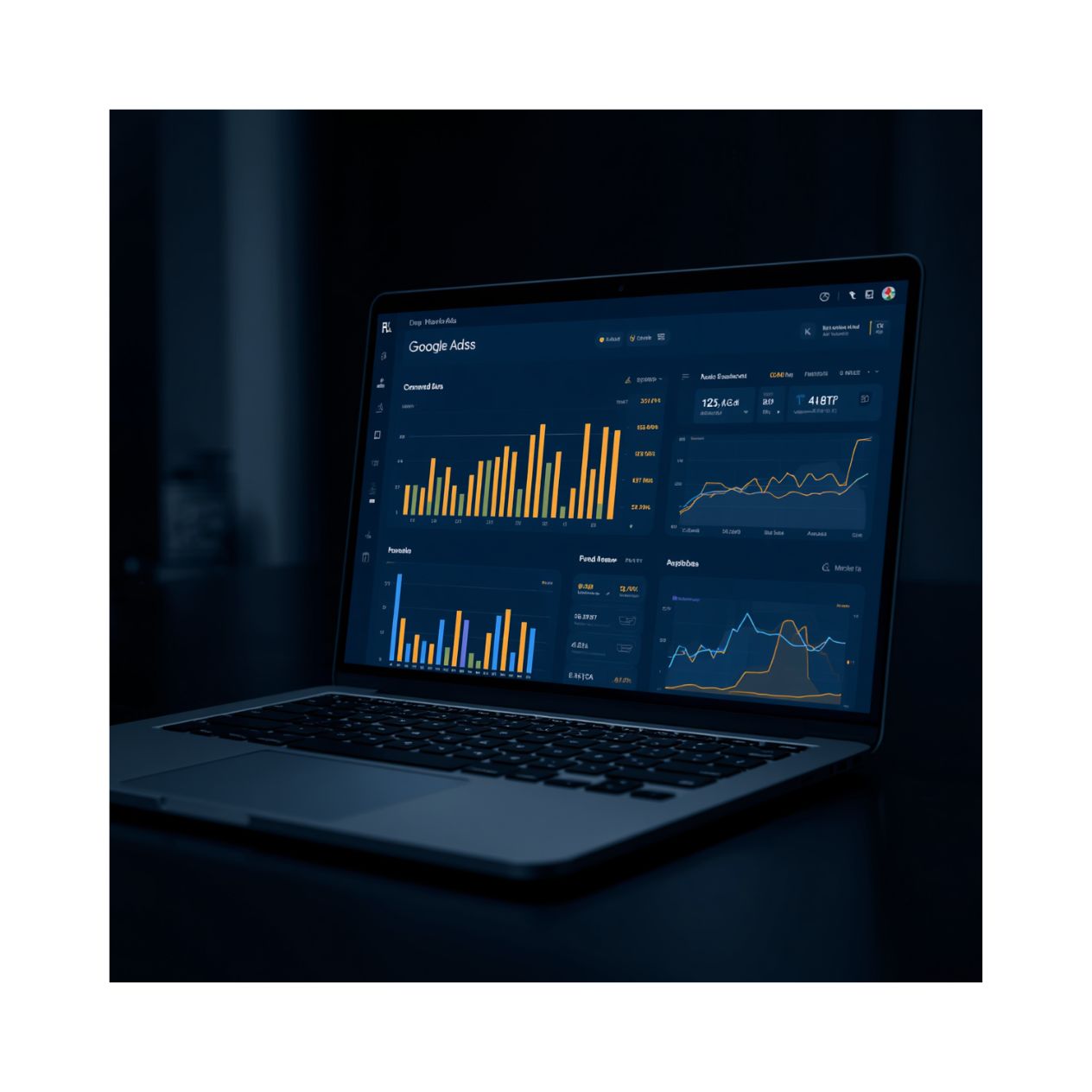 Roofing company Google Ads PPC campaign analytics dashboard